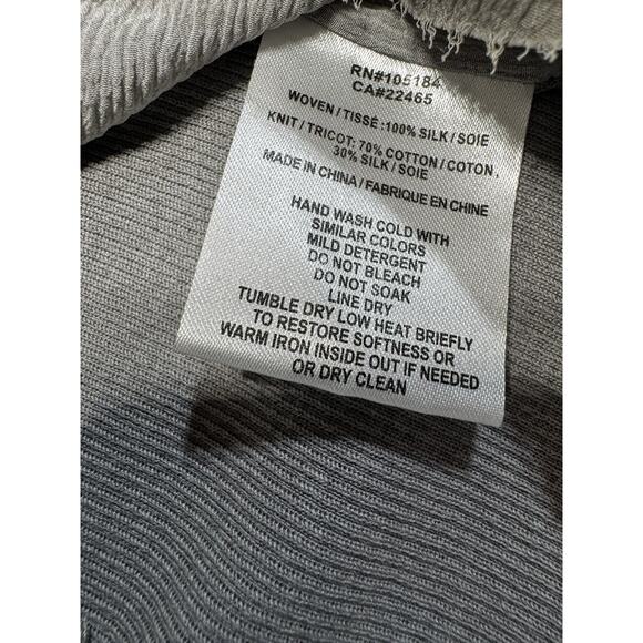 GoSilk Go By GoSilk Ombre Washable Silk Dress Gray Beige Size L Minimalist Luxe - Picture 3 of 9